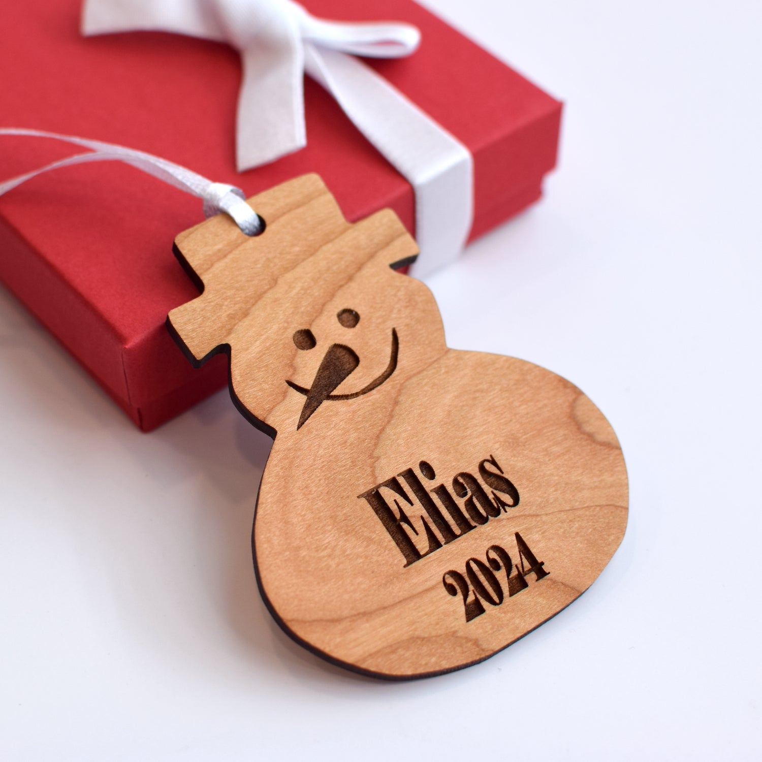 First Christmas Personalized Snowman Wood Ornament